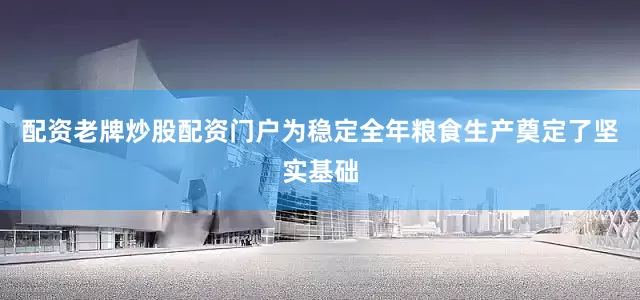 配资老牌炒股配资门户为稳定全年粮食生产奠定了坚实基础